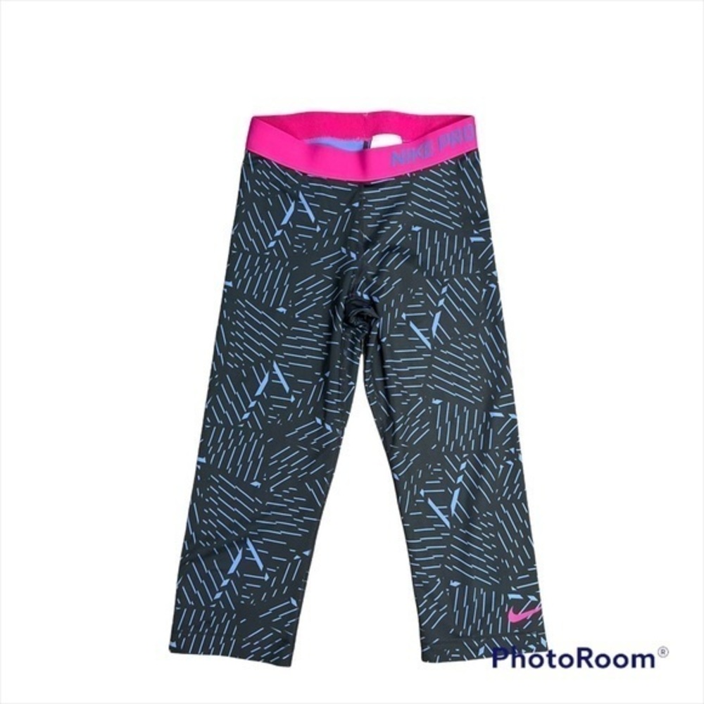 Nike pro cropped leggings blue & purple size small